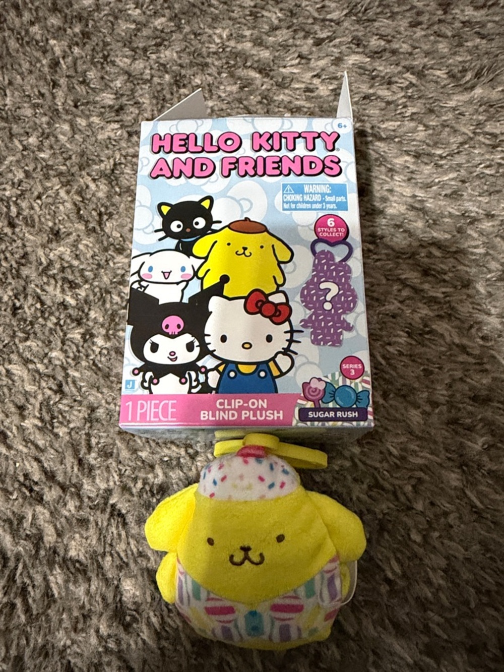 Hello Kitty and Friends clip on blind plush